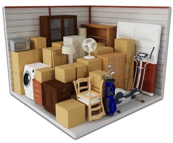 10x10 storage unit holding furniture from a one bedroom apartment